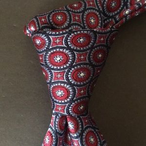 BROOKS BROTHERS NAVY RED BLUE STARS SILK TIE